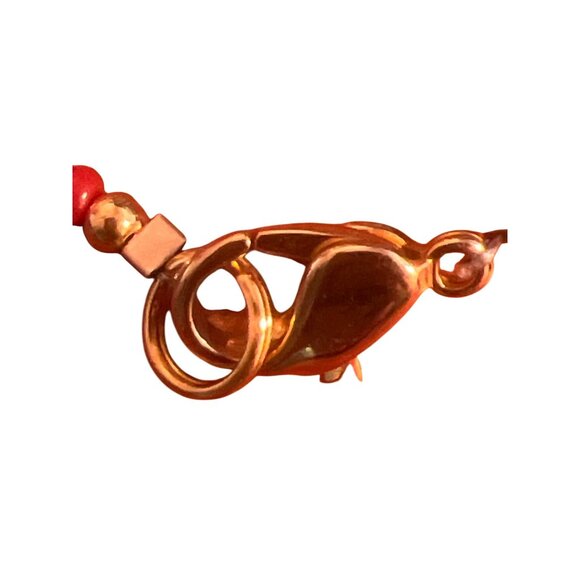 Turquoise Dyed Howlite Red Seed Bead Necklace Western Beach Vacation Estate 28" - Picture 4 of 4